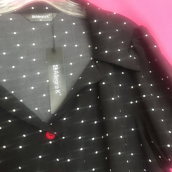 NEW NWT rockabilly dots shirt plus size top xl extra large - Picture 4 of 7
